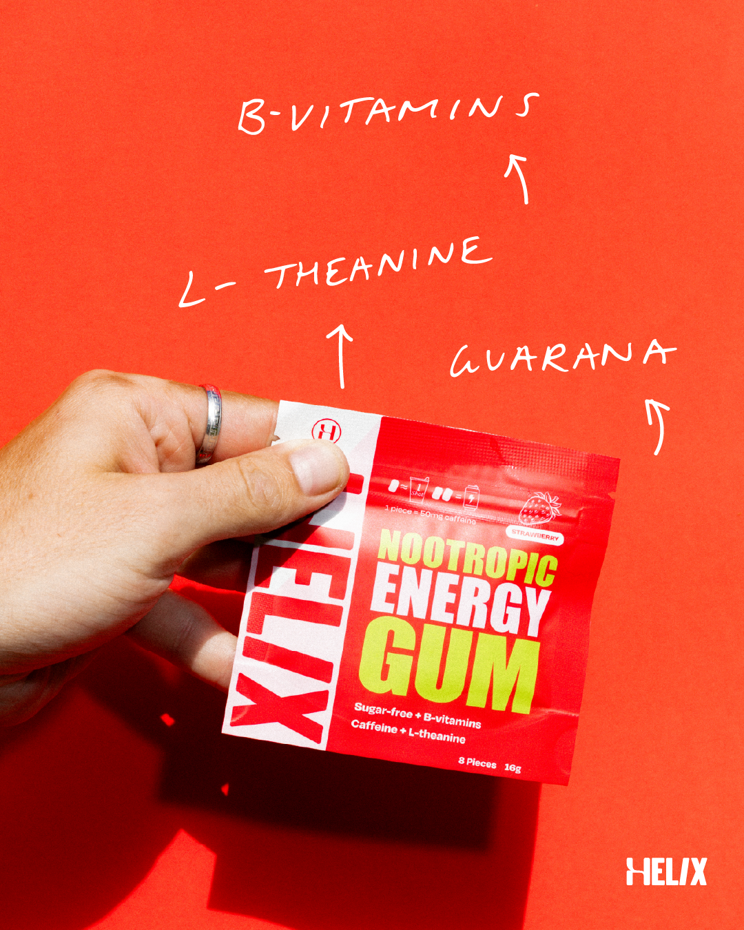 HELIX Nootropic Energy Gum - Strawberry